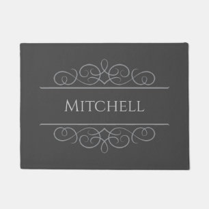 Classy Personalised Doormat Grey Editable