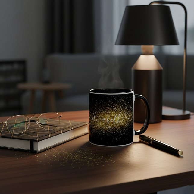 Classy personalised gold glitter mug (Creator Uploaded)