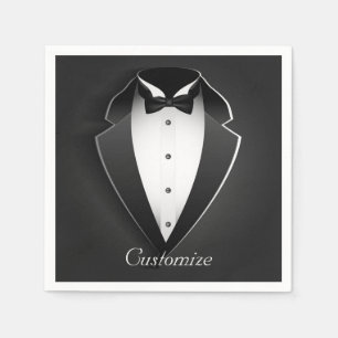 Classy Personalised Tuxedo Napkins