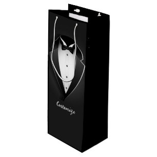 Classy Personalised Tuxedo Wine Gift Bag