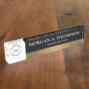 Classy Personalized Gold Corporate Executive Name Nameplate