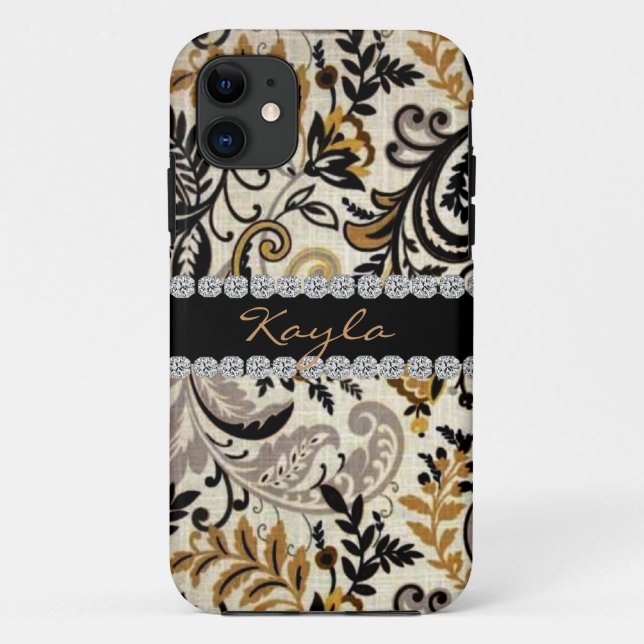 CLASSY PERSONLIZED PAISLEY  BLING  I phone 5 CASE (Back)