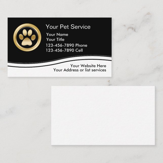 Classy Pet Care Business Cards (Front/Back)
