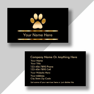 Classy Pet Care Business Cards