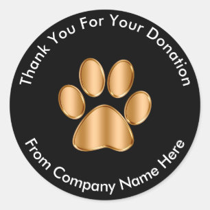 Classy Pet Donation Logo Thank you Stickers