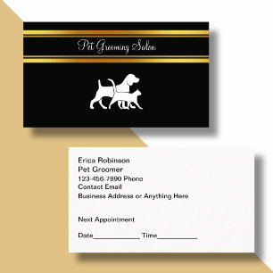 Classy Pet Grooming Appointment Business Cards