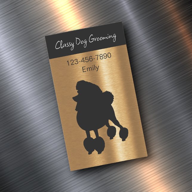 Classy Pet Grooming Magnetic Business Cards (Creator Uploaded)