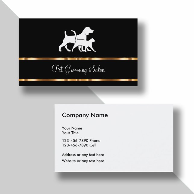 Classy Pet Grooming Salon Modern Business Card (Creator Uploaded)