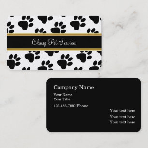 Classy Pet Service Paw Print Business Card