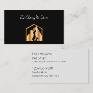 Classy Pet Sitter Dog And Cat Business Cards
