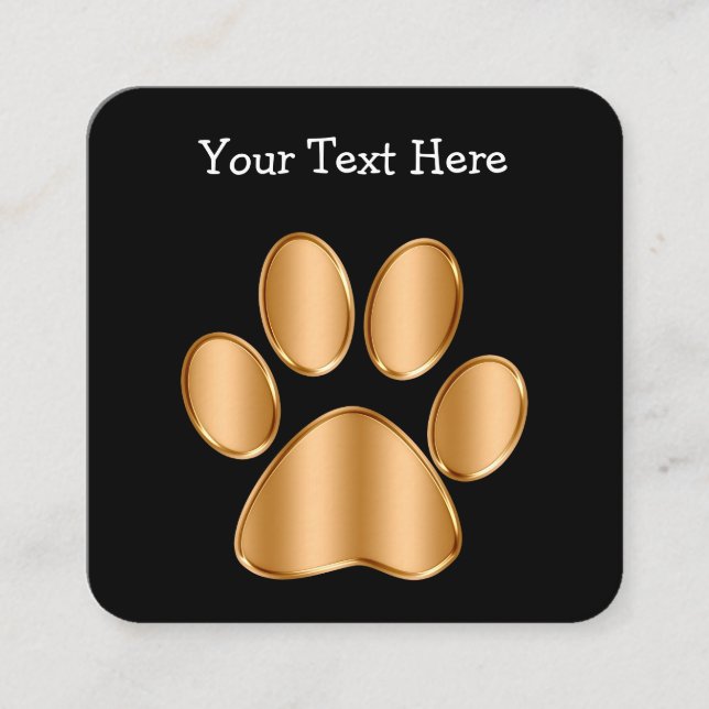 Classy Pet Theme Square Business Card (Front)