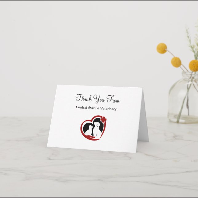 Classy Pet Veterinarian Thank You Cards (Front)