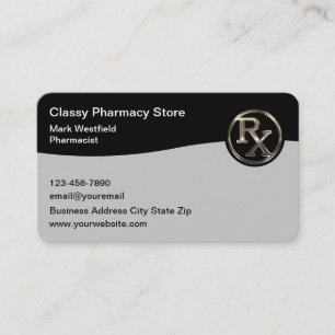 Classy Pharmacy Pharmacist Business Cards