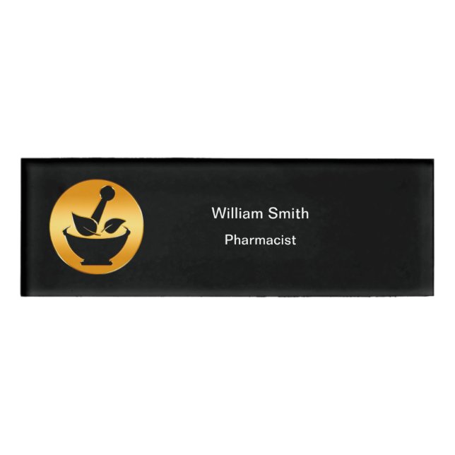 Classy Pharmacy Staff Name Tags (Front)