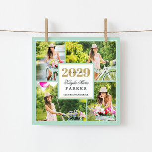Classy Photo Collage Graduation Invitation