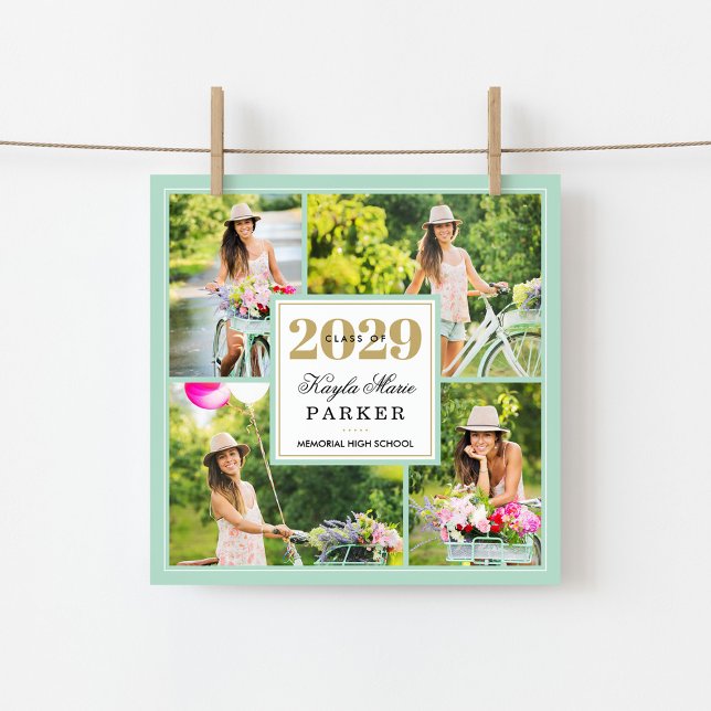 Classy Photo Collage Graduation Invitation (Creator Uploaded)