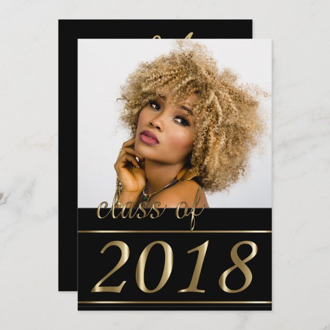 Classy Photo Graduation - 2018 Invitation (Front/Back)