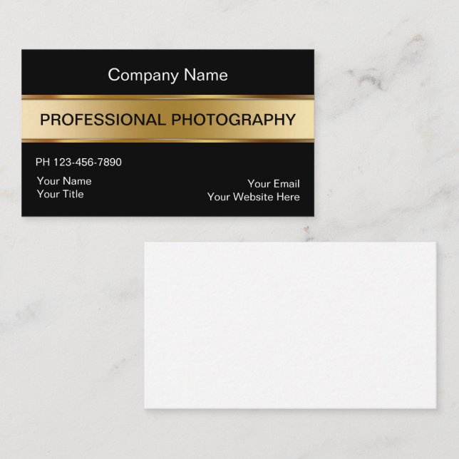 Classy Photographer Business Cards (Front/Back)