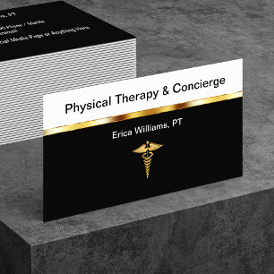 Classy Physical Therapist Concierge Business Cards