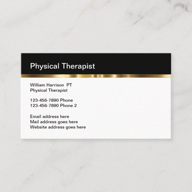 Classy Physical Therapist Medical Appointment Card (Front)