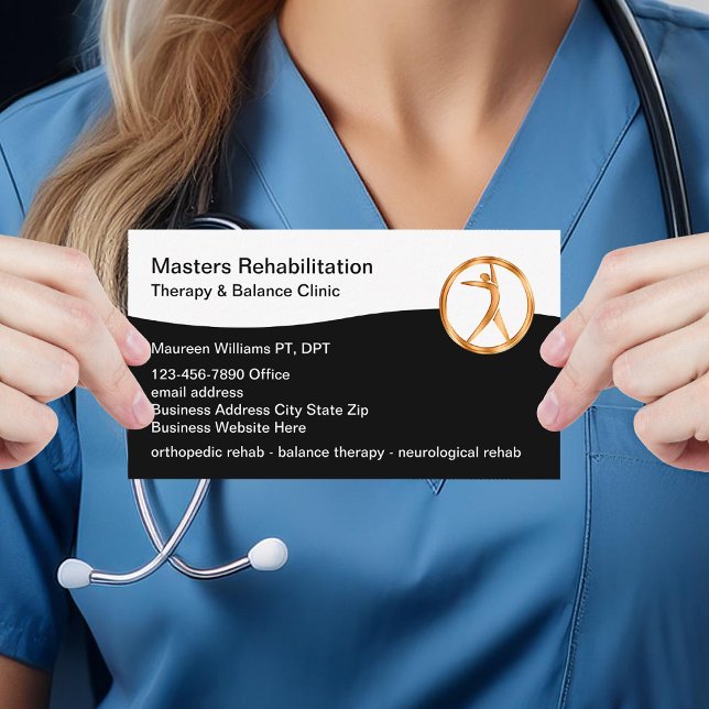 Classy Physical Therapy And Balance Clinic Business Card (Creator Uploaded)