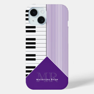 Classy Piano Keys   royal purple iPhone 15 Case