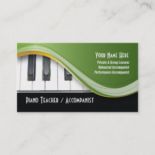 Classy Piano Teacher Business Card