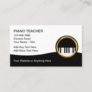 Classy Piano Teacher Business Cards