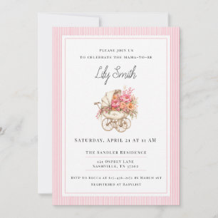 Classy Pink Baby Shower Invitation