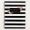 Classy Pink Floral Girly Gold Black White Stripes