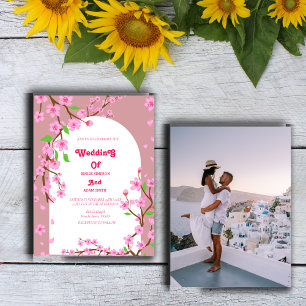 CLASSY PINK FLORAL WEDDING  INVITATION