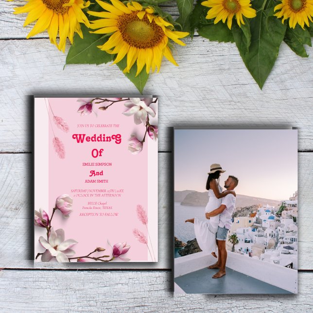 CLASSY PINK FLORAL WEDDING  INVITATION (Creator Uploaded)