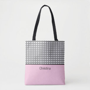 Classy Pink Monogram Tote Bag