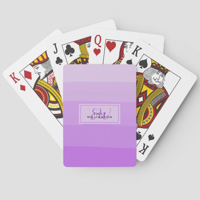 Classy Pink Personalised Initial  Playing Cards (Back)