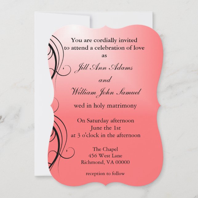 Classy Pink Wedding Invitation (Front)