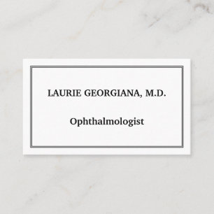 Classy & Plain Ophthalmologist Business Card