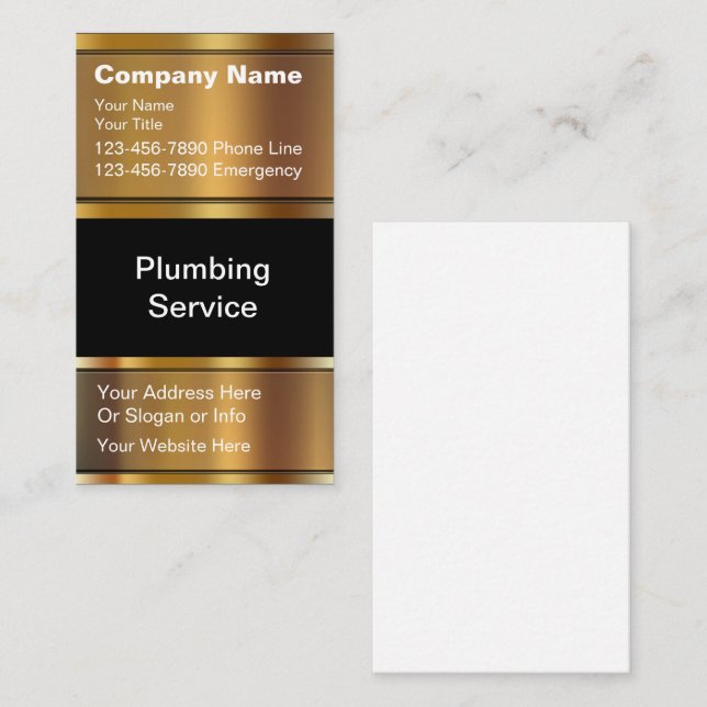 Classy Plumber Business Cards (Front/Back)