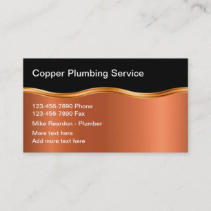Classy Plumbing Service Copper Style Business Card