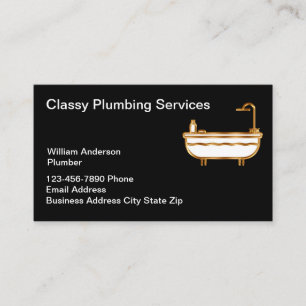 Classy Plumbing Service Luxury Bath  Business Card