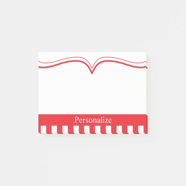 Classy Poppy Red with DIY Text Post-it Notes (Front)