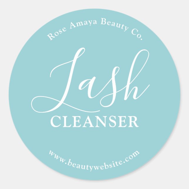 Classy Powder Blue Lash Cleanser Label (Front)