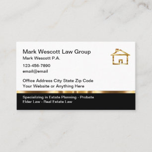 Classy Probate And Real Estate Law Attorney Business Card