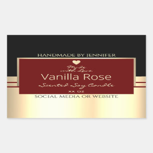 Classy Product Labels Black Black Burgundy Gold