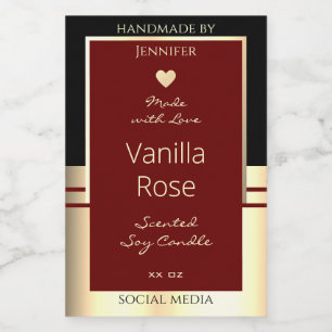 Classy Product Labels Black Black Burgundy Gold