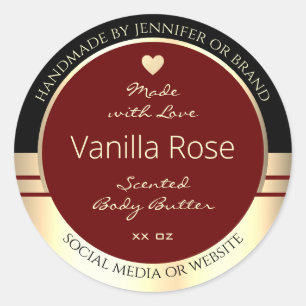 Classy Product Labels Black Black Burgundy Gold