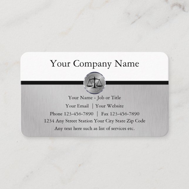 Classy Professional Attorney Business Card (Front)