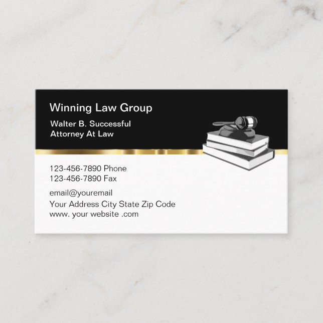 Classy Professional Attorney Law Office Business Card (Front)