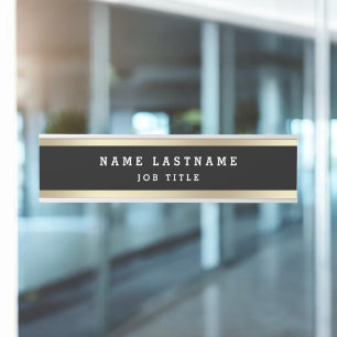 Classy Professional Elegant Black Gold  Door Sign
