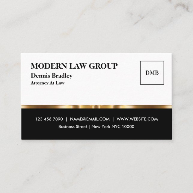 Classy Professional Glossy Attorney Business Card (Front)