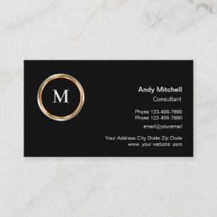 Classy Professional Monogram Business Consultant Card